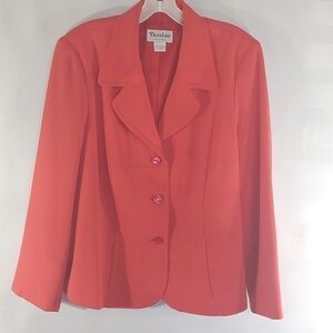 Tanjay Petites Orange 3 Button Blazer Size 12P